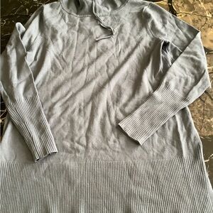 Duluth trading co cornflower blue drawstring cowl neck pullover sweater size m